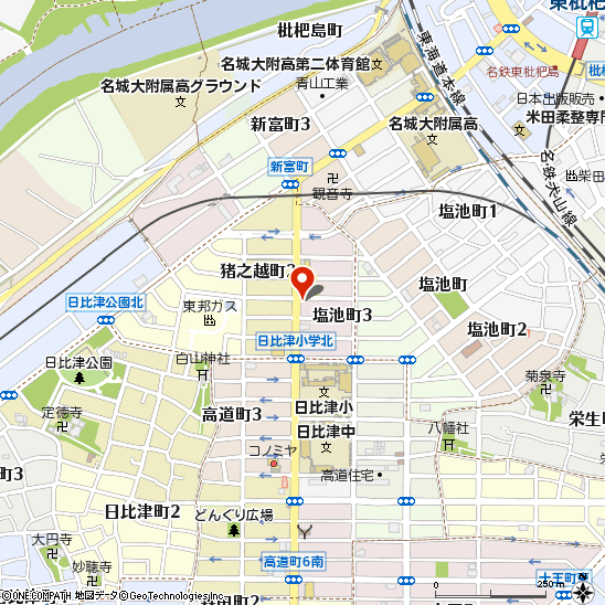 ブリヂストンタイヤサービス中部（株）　名古屋西店付近の地図